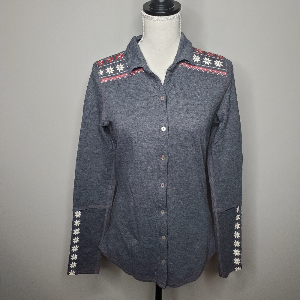 Alp N Rock Collared Button Front Long Sleeve Tee